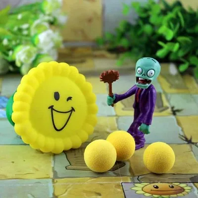 [Акция] Новые Растения против Зомби ПВХ Фигурки игрушки, PVZ растение+ фигурки зомби игрушки для детей упаковка в Opp мешок - Цвет: Прозрачный