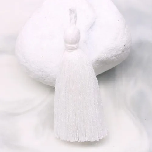 White 10pcs Кисточкой Длина 55 мм хлопок кисточка подвесной кулон DIY Изготовление сережек аксессуары шитья одежды украшения дома 10 шт - Цвет: White 10pcs