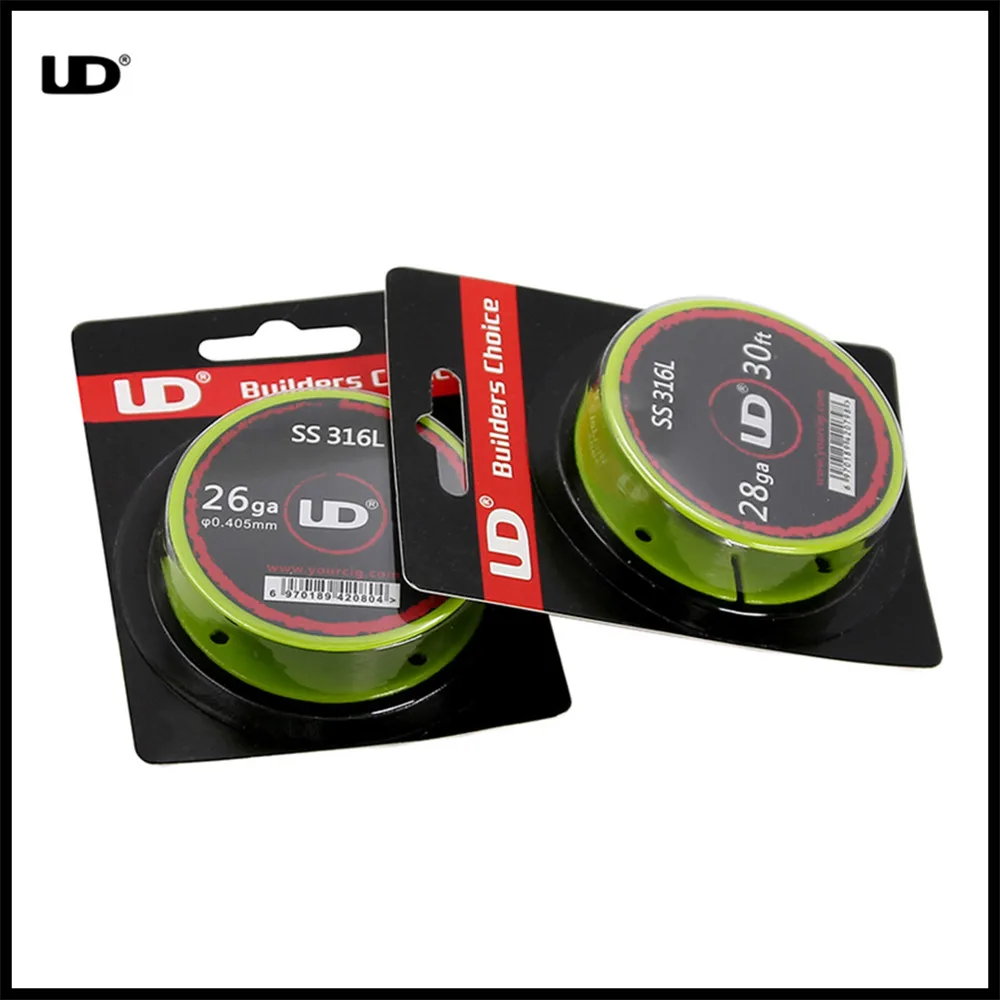 YOUDE UD ss316l Провода Нержавеющая сталь DIY катушки 24GA 26ga 28ga 30ga 32ga VAPE Отопление