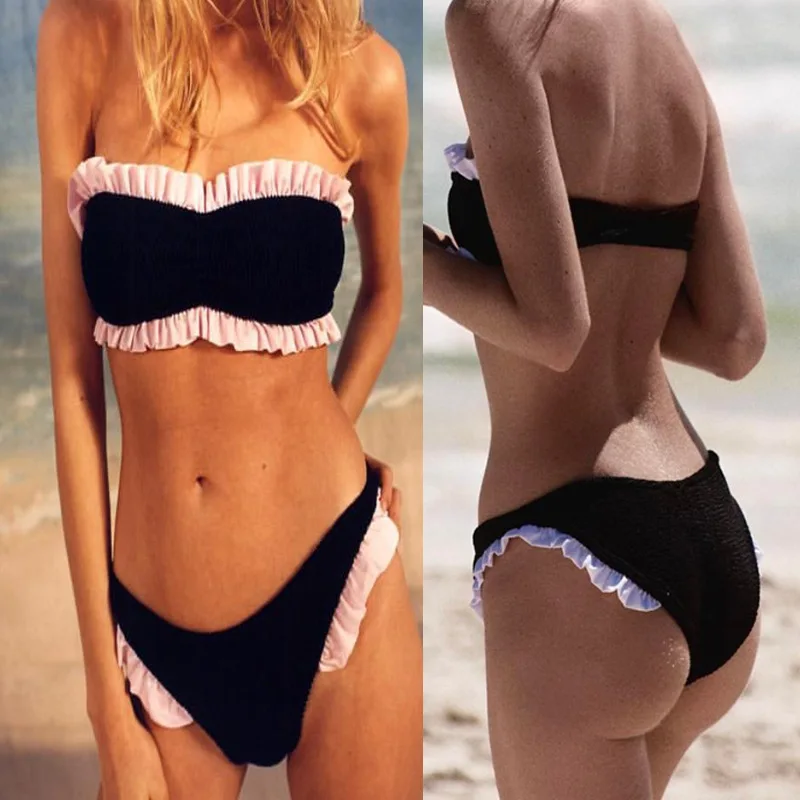 Neploe с открытыми плечами лоскутное Для женщин комплект бикини Двойка Push Up Costumi Da