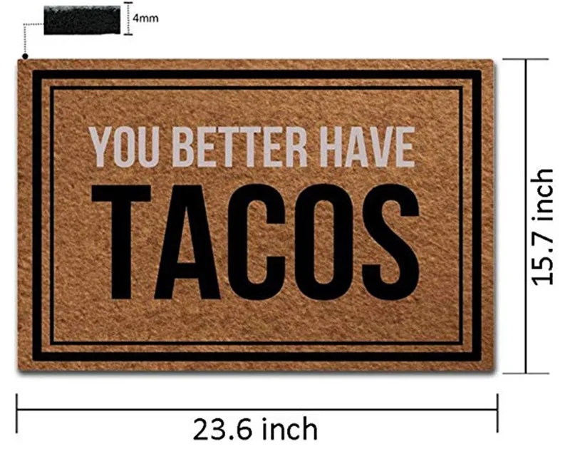 Придверный коврик для входного пола забавный дверной Tacos декоративный