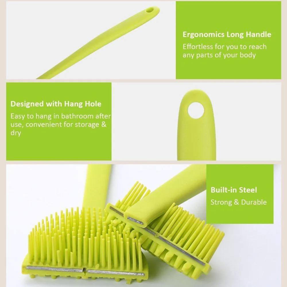 Щетка для ванны силиконовая щетка чистки с длинной ручкой мягкая тела скребок
