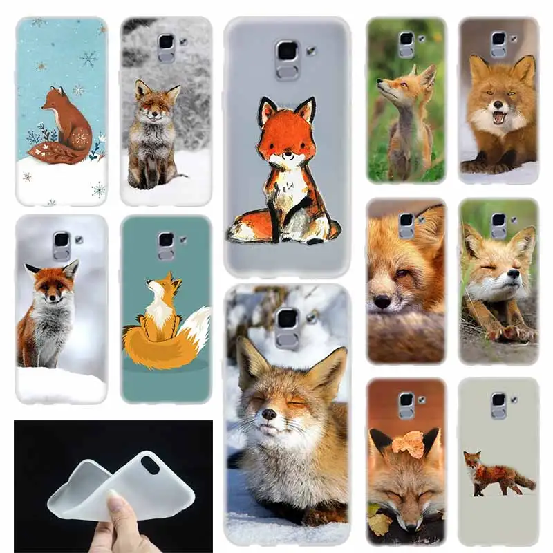 Чехол для телефона Samsung Galaxy J6 J8 J3 J5 J7 J4 Plus 2018 2016 2017 EU Prime Pro Ace japanese fox Sleeping In Snow