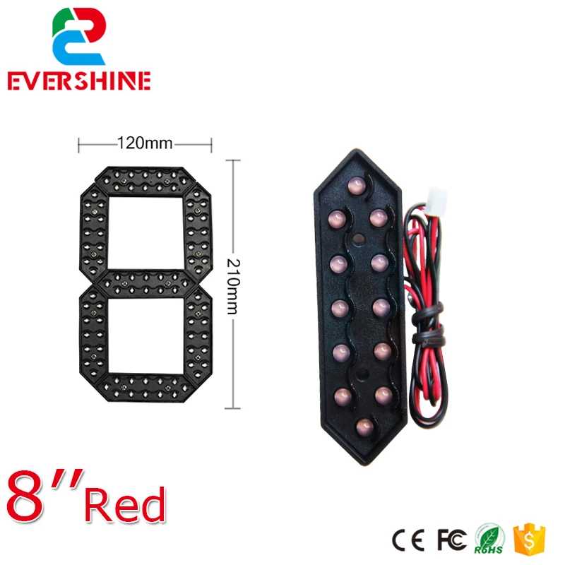 

8" Red Color 7 Seven Segment LED Number Module Gas Price LED Display Signs Diesel Price Digital Module LED Outdoor