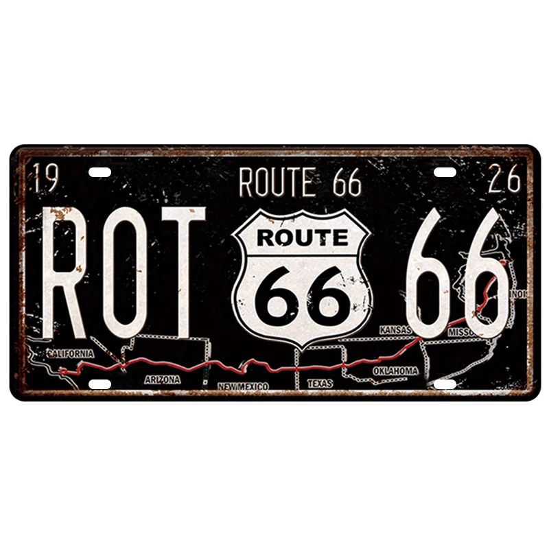 Металлический номерной знак Route 66 металлическая табличка винтажный оловянный