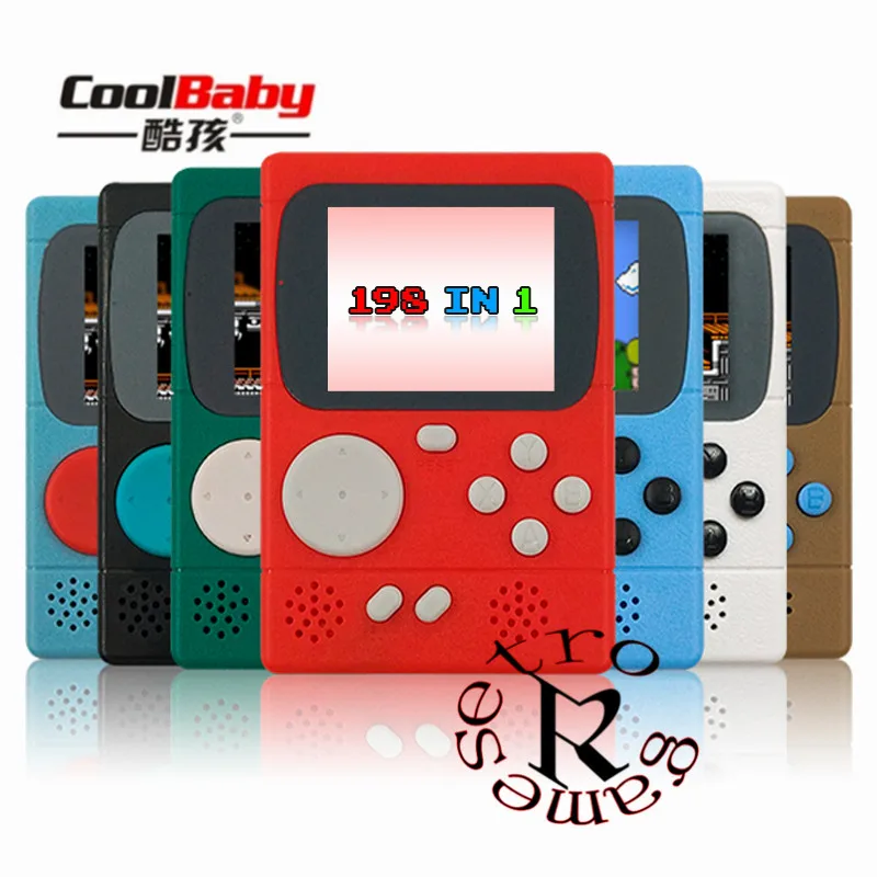 Retro Portable Mini Handheld Game Console 8-Bit Color LCD Kids Player Built-in 198 games For Kid Child Gift VS RS-6 | Электроника