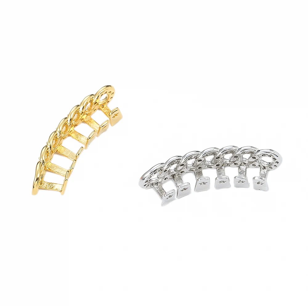 TOPHIPHOP кубинской Grillz Gold-Plated хип-хоп нижней части зуба микро инкрустация CZ камень