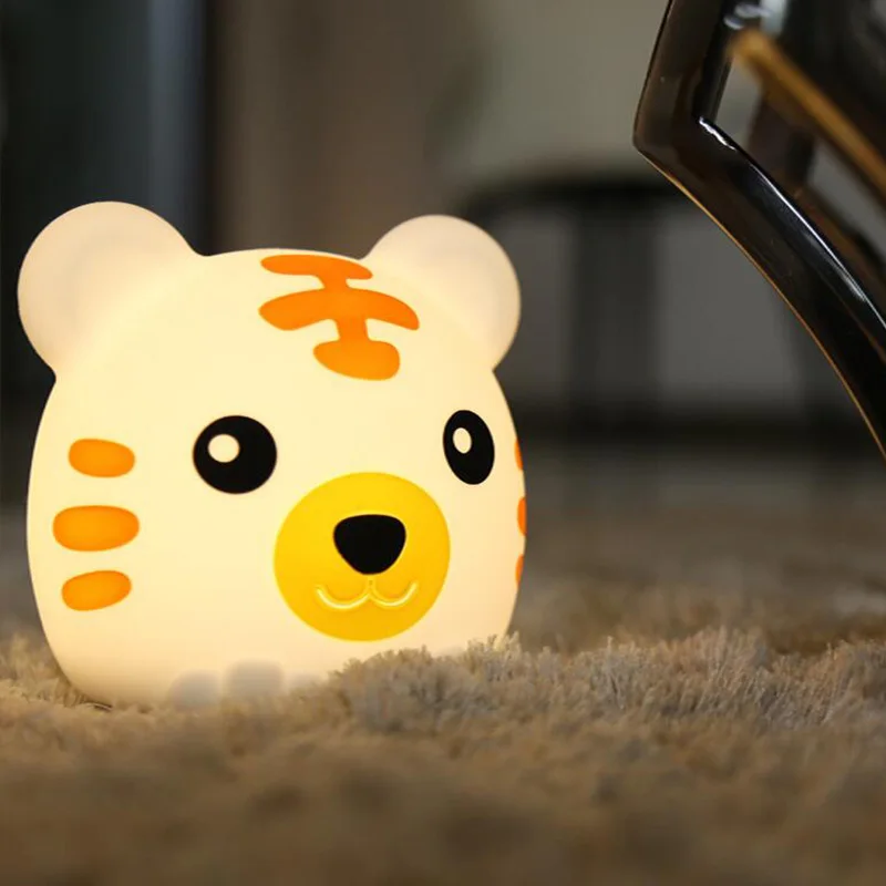 3D милый тигр Светодиодные ночные светильники сенсорный сенсор детский подарок