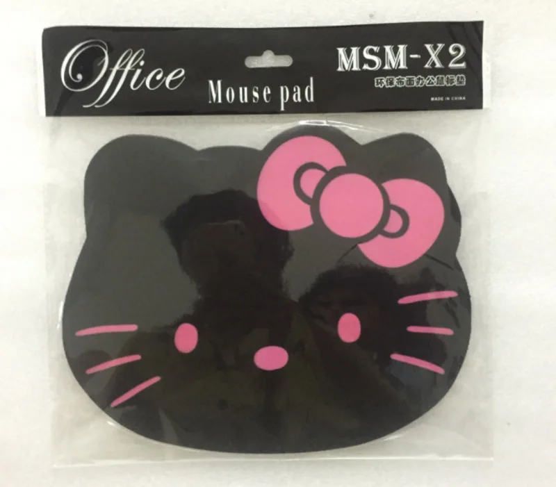 Коврик для мыши HELLO KITTY Kawaii милый аниме мультяшный персонаж черный розовый коврик