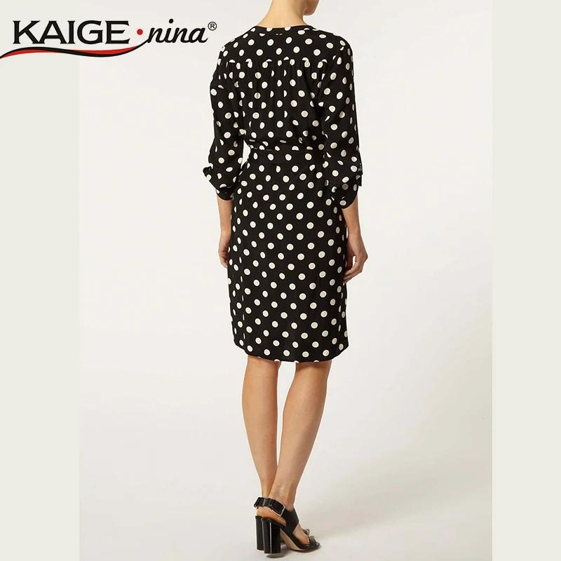 Kaige. Nina Новинка Женская одежда Платья повседневные платья в горошек без рукавов с