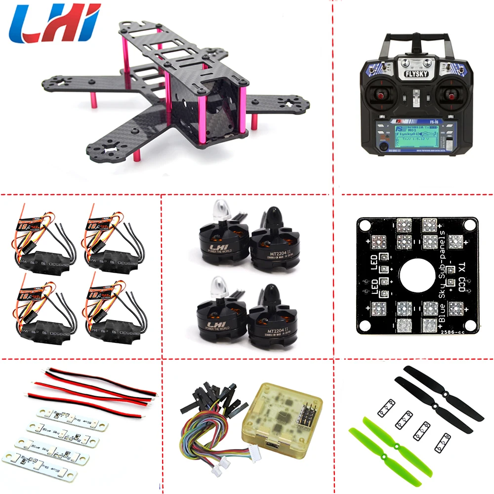 Zmr250 C250 Quadcopter qav250 RC самолет углеродного волокна Рама двигателя 12A Esc CC3D полета Control