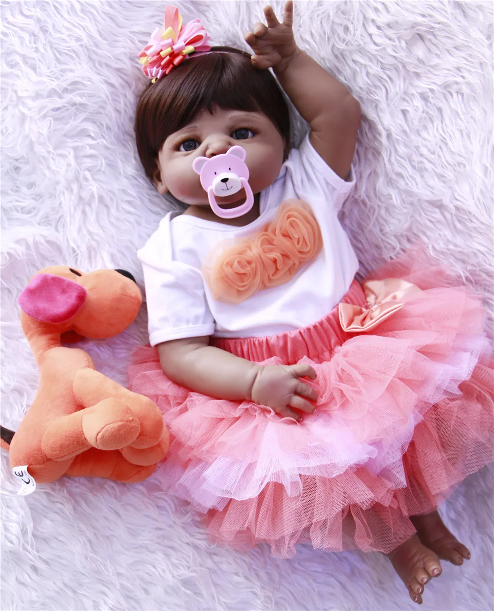 Кукла из 100% силикона для новорожденных черная 57 см | Игрушки и хобби
