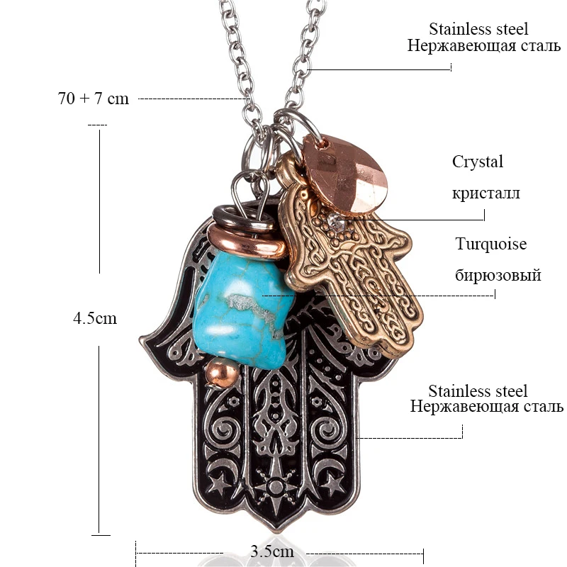 Винтаж красивые Для женщин jewelry мужчин основа для кулонов и ожерелья хамса руки