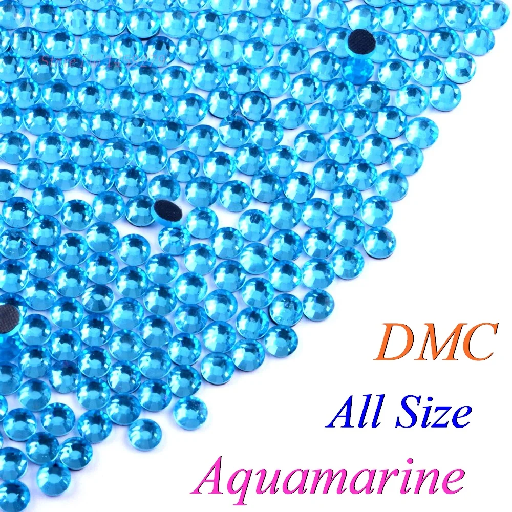 Все размеры! Стразы для горячей фиксации Aquamarine DMC SS6 SS10 SS16 SS20 SS30 стеклянные стразы