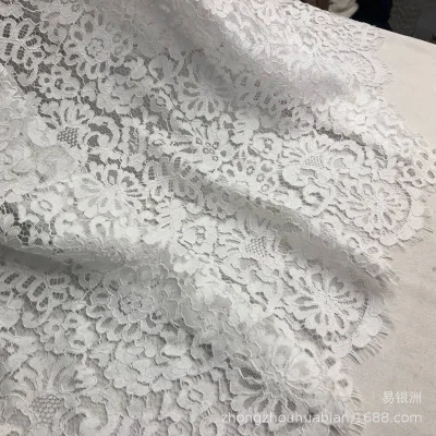 Off white 1,5 метров Леди Зима Весна платье кружева! 5 цветов хаки, вино, светло-фиолетовый, черный, белая Тяжелая кордовая французская кружевная ткань - Цвет: Off white