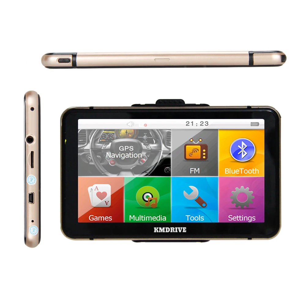 KMDRIVE 7 дюймовый сенсорный экран Автомобильная GPS навигация Bluetooth телефон