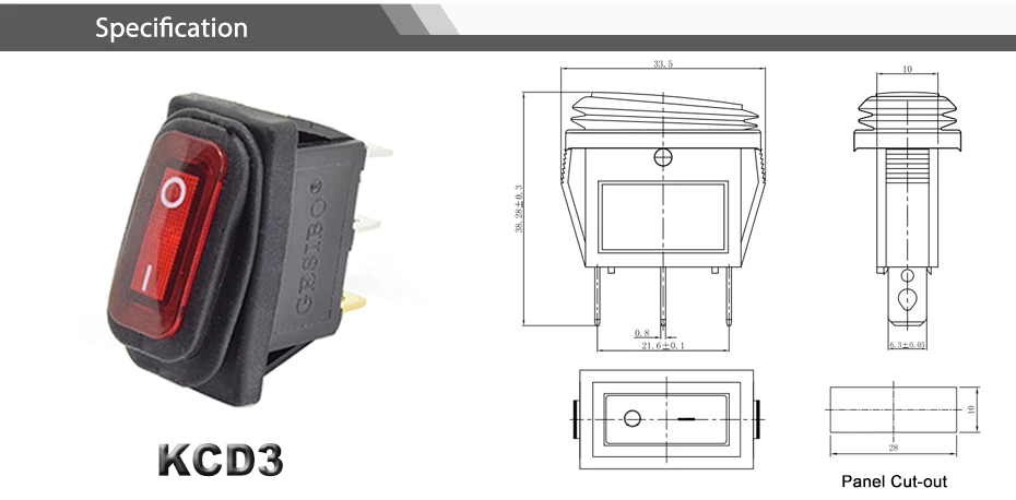 12V 220V красный светодиодный светильник 10A 250V AC водонепроницаемый кулисный переключатель 3 pin SPST ON OFF Приборная панель автомобиля лодка морской кулисный переключатель
