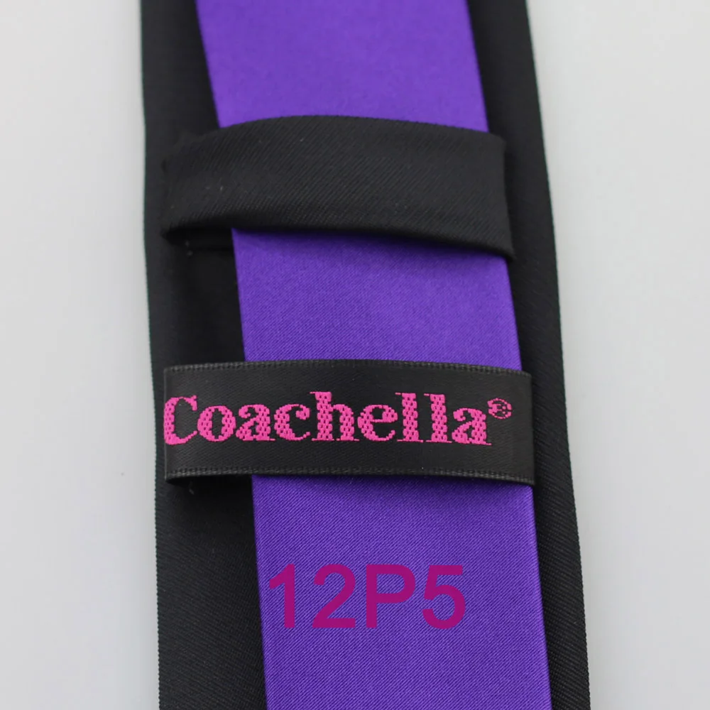 Галстуки YIBEI Coachella черный галстук двухцветный однотонный с фиолетовым узлом