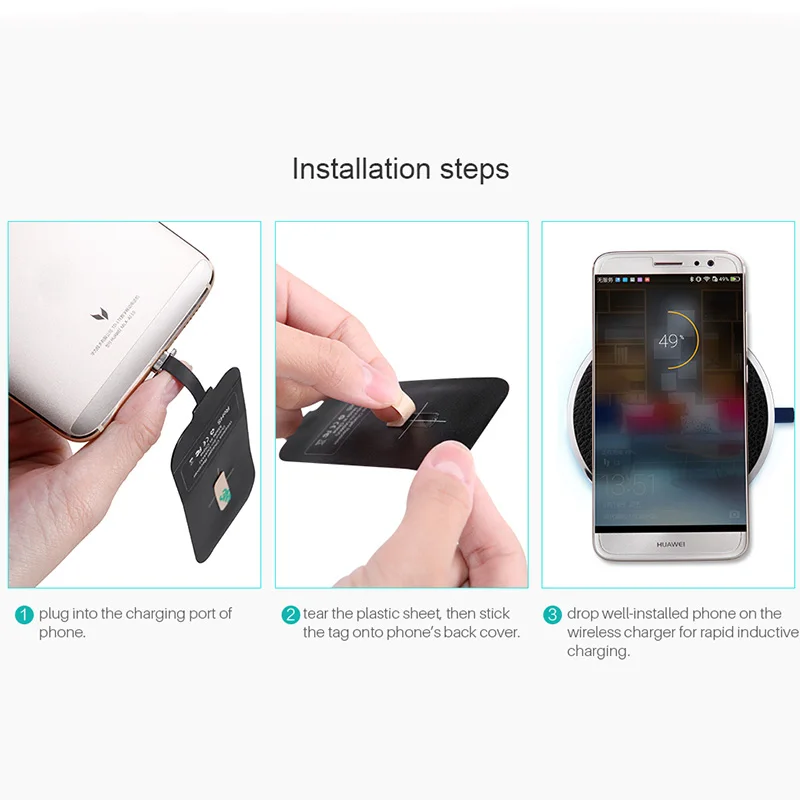 Nillkin Micro USB Type C приемник Qi Беспроводное зарядное устройство для Xiaomi Mi 9 8 6 6X SE Mix 3 Poco