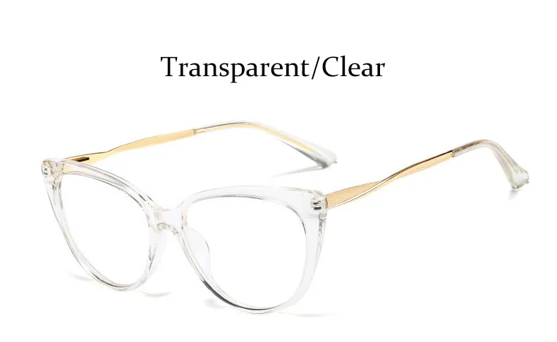 Transparent Clear Оправа для очков Женская Новая мода кошачий глаз компьютерные очки оправа кошачий глаз линзы оправа женские сексуальные черные женские очки - Цвет оправы: Transparent Clear