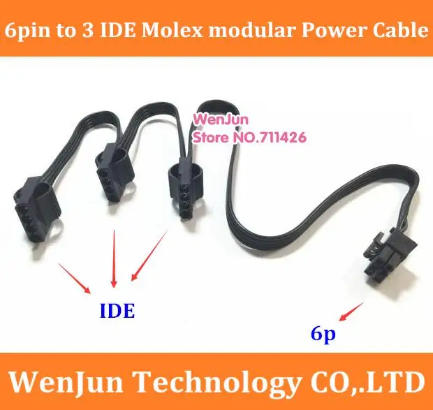 Модульный кабель питания 6Pin PCI-E к 3 IDE / 4 Molex 4PIN для Corsair HX1050 HX850 HX750 HX650 | Компьютеры и