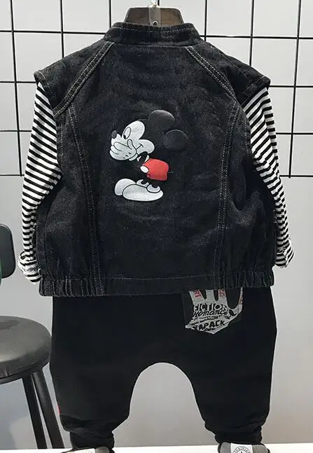 3pcs set Комплект одежды для маленьких мальчиков, Высококачественная хлопковая одежда для малышей, жилет для мальчиков+ футболка+ штаны, костюм из 3 предметов для мальчиков, комплект одежды для младенцев - Цвет: 3pcs set