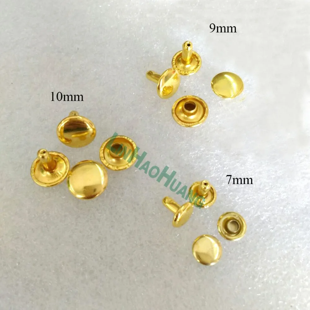 Круглые плоские заклепки золотого цвета 400 шт. медные круглые Шипы винтовые пятна