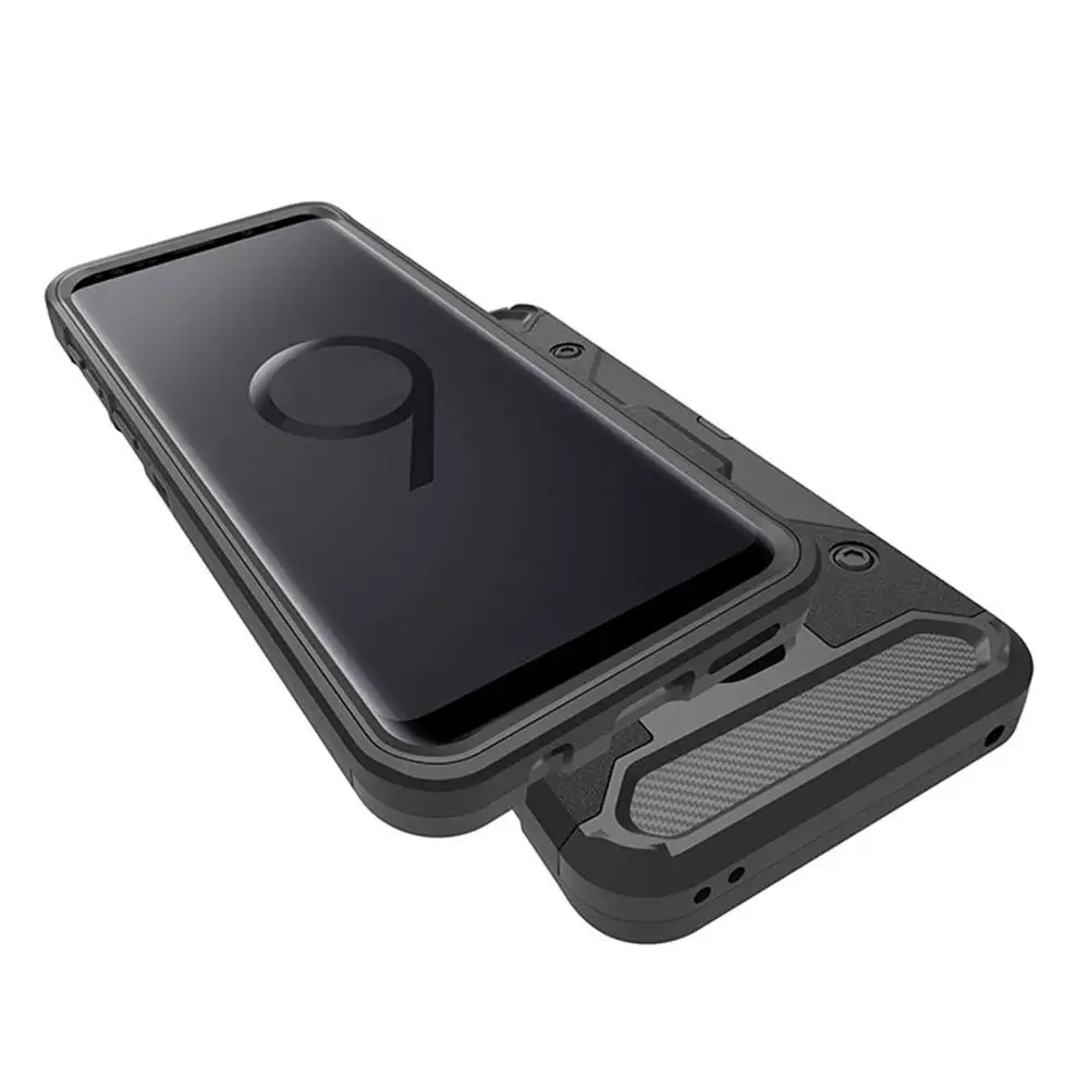 Для Galaxy S9/S9 Plus Прочный противоударный армированный чехол с откидной ножкой и