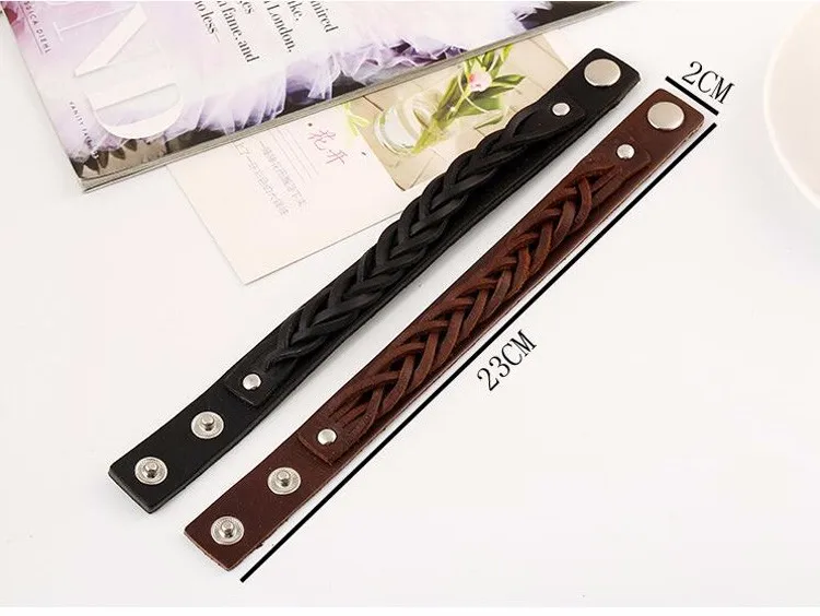 100% из натуральной яловой кожи браслет украшенная металлическими крестами