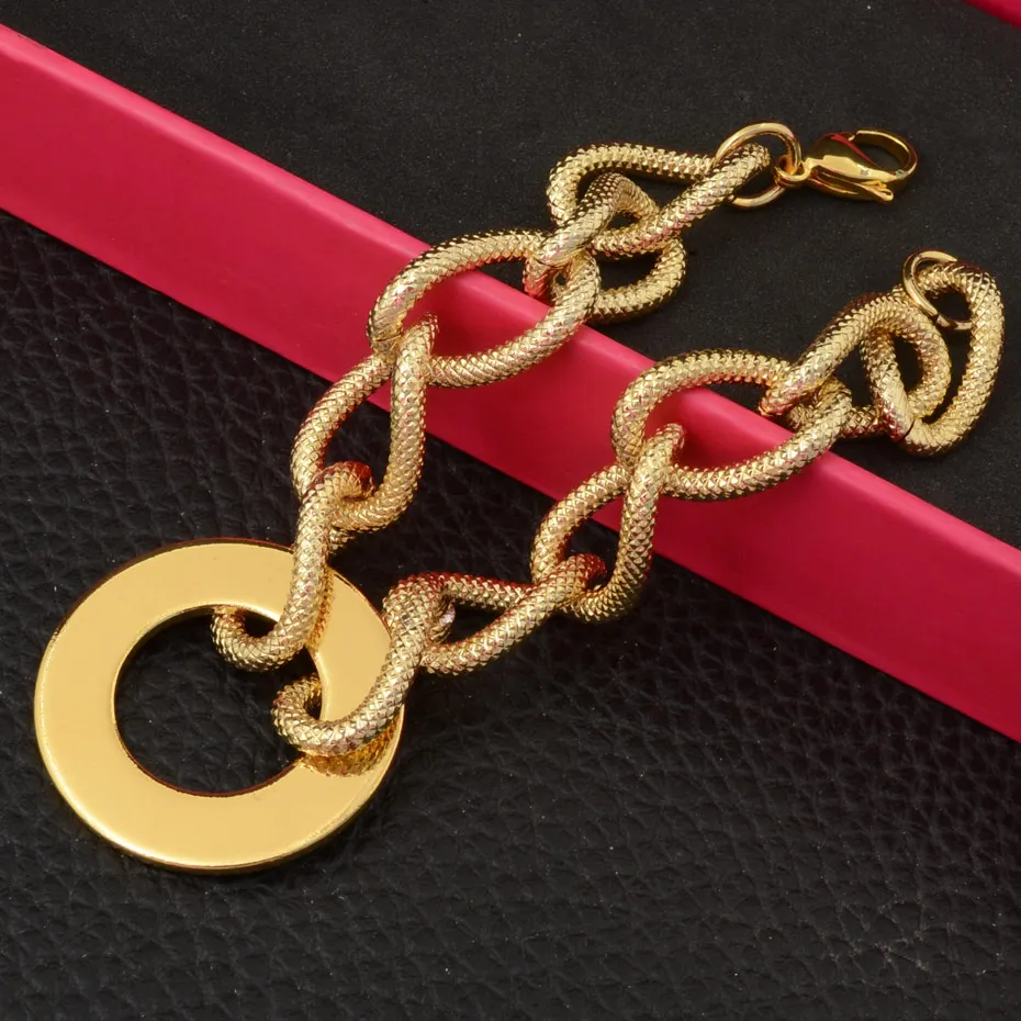 Новейшая модная бижутерия Цепочка Из Нержавеющей Стали Круглый ожерелье и