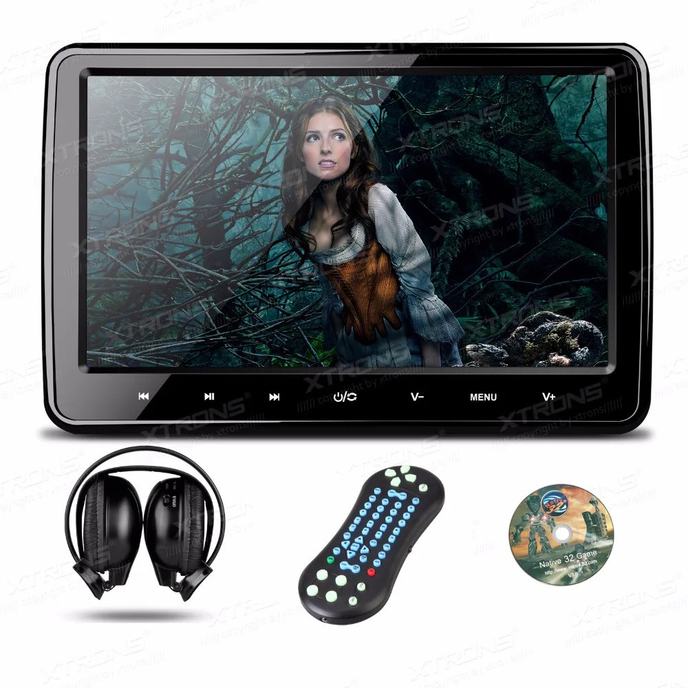 XTRONS Монитор Универсальный 10 1 дюймов HDMI HD экран подголовник автомобиля DVD плеер с