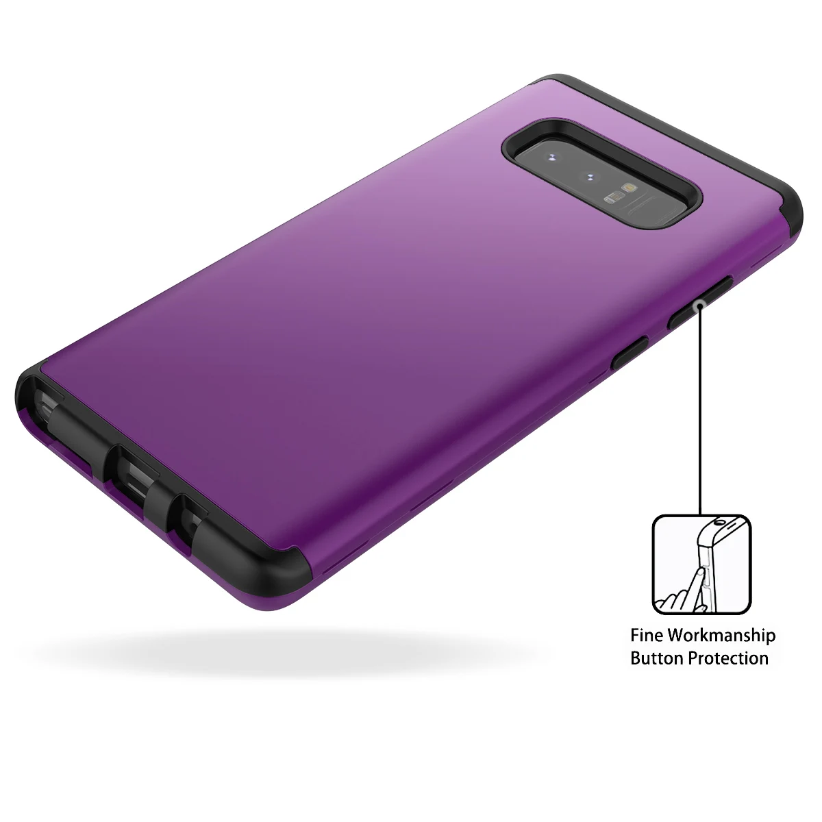 PURPLE Yokata Роскошный Жесткий чехол для samsung S8 PLUS Note 8 чехол матовый PC бампер силиконовый защитный чехол для Galalxy Note8 3 в 1 360 чехол - Цвет: PURPLE