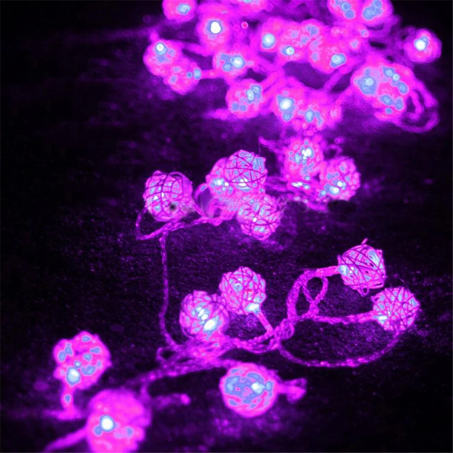 8 режимов 10 м 38LED 7 цветов фонарь из ротанга Шар Фея светодиодная гирлянда для