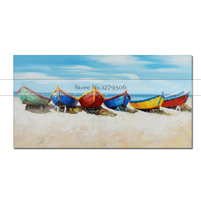 Топ aritist большой Размеры Ручная роспись современный морского судна пляжное масло