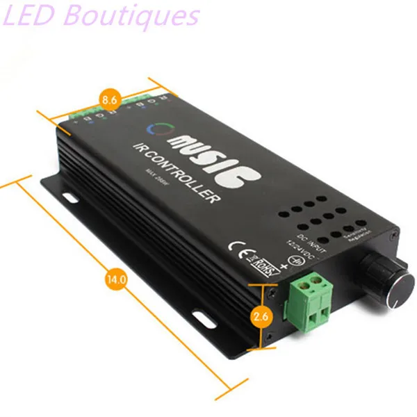 DC12V-24V музыкальный контроллер с 24 клавишами, ИК пульт дистанционного управления, RGB led контроллер, датчик звука для 5050 3528, светодиодные ленты, светодиодные лампы, модуль