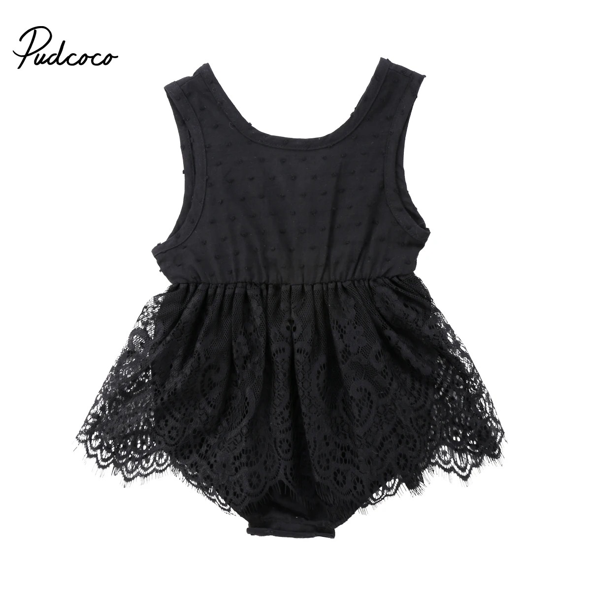 Детский кружевной комбинезон-пачка без рукавов на возраст 0-18 месяцев | Детская