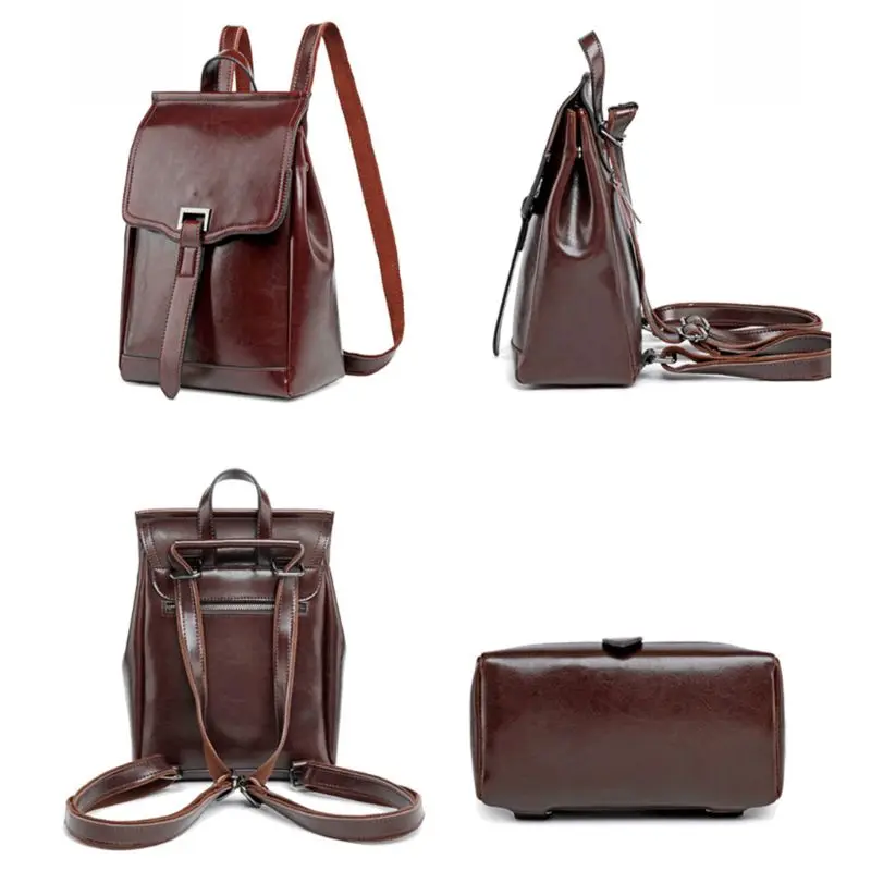 

Women Genuine Leather Travel Backpack Shoulder School Bag Rucksack Satchel