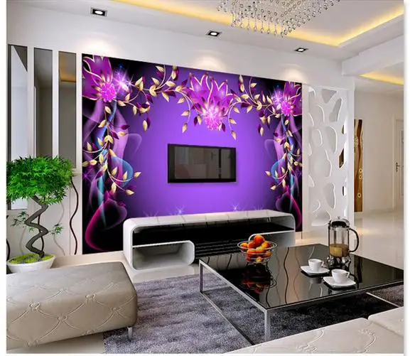 

Custom photo wallpaper 3D wallpaper Beautiful dream TV setting wall flowers murals wall paper for living room decoration