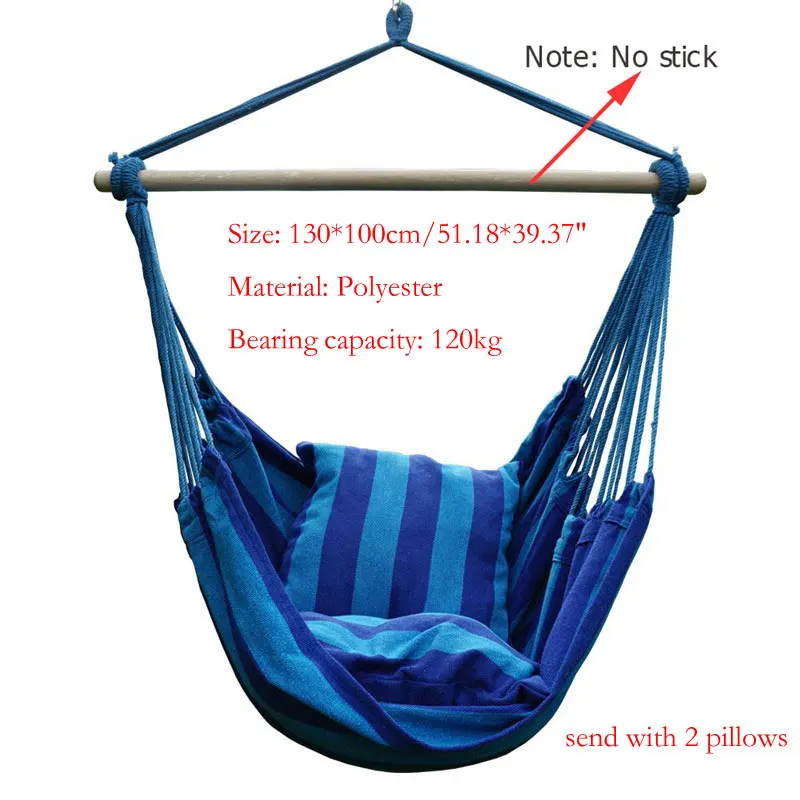 

Portable Hammock Chair Hanging Rope Chair Swing Chair Seat with 2 Pillows for Garden Indoor Outdoor Fashionable Hammock Swings