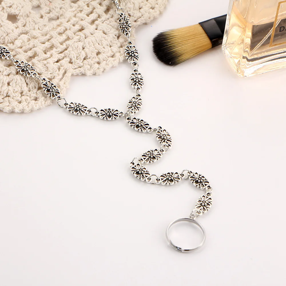 Антикварные Серебристые ножные аксессуары Женские сексуальные сандалии босиком