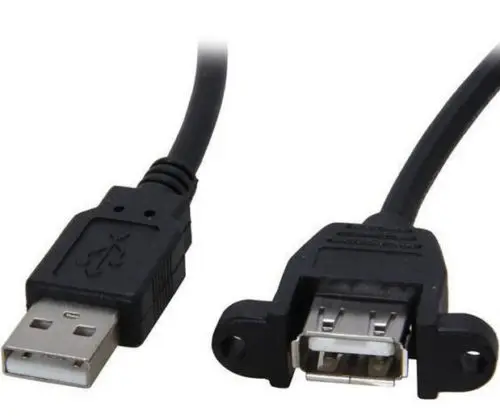 Кабель удлинитель с винтовым замком для крепления на панели USB A папа