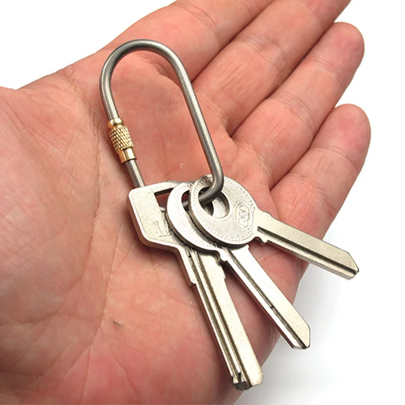 1PC Titanium Alloy Keychain With Lock Key Storage Buckle Backpack Hanging Quick Hook Accessories Outdoor Equipment Tool | Спорт и