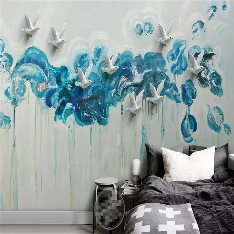 Пользовательские фото обои абстрактная картина маслом стерео птица