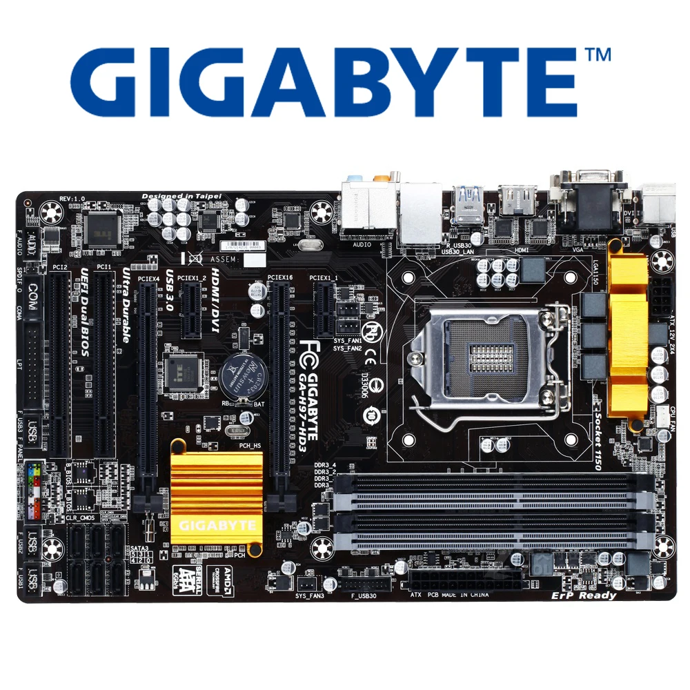 LGA 1150 для Intel H97 Gigabyte GA HD3 материнская плата DDR3 USB3.0 32 Гб десктопная системная D3H SATA3