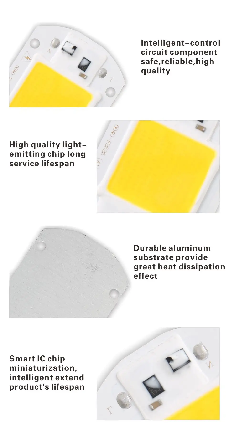 Светодиодный чип COB 110 в 230 В 220 В 10 Вт 20 Вт 30 Вт 40 Вт 50 Вт вход IP65 Smart IC DIY Светодиодный прожектор Прожектор