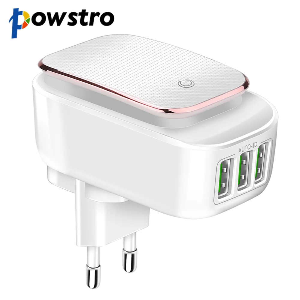 Powstro 3 Порты и разъёмы Путешествия 5 В 3.4a стены Зарядное устройство Светодиодный