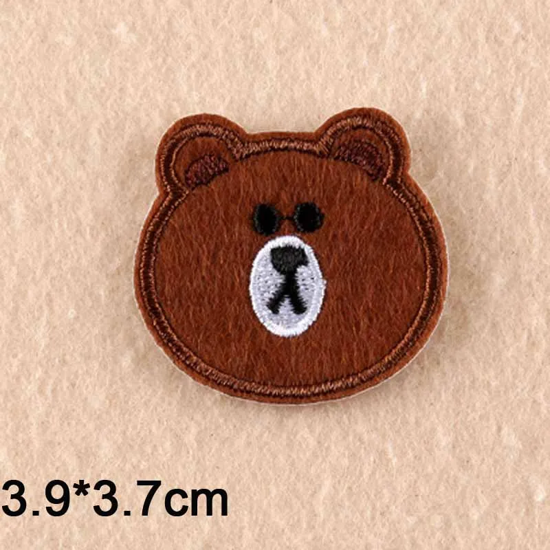 bear head small Новинка, нашивка в виде животных, кролика, медведя, панка, железного цвета, вышитая одежда, одежда для девочек, наклейки для мальчиков, одежда, аксессуары - Цвет: bear head small
