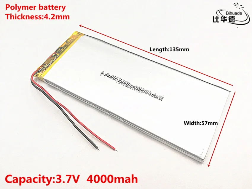 1pcs/lot Good Qulity 3.7V 4000mAH 4257135 Polymer lithium ion / Li-ion battery for TOY POWER BANK GPS mp3 mp4 | Электроника