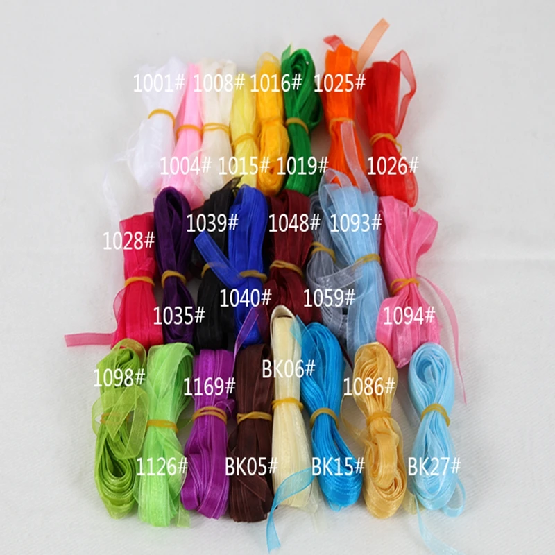 Ленты из органзы 1/4 дюйма (6 мм) 10 ярдов/партия|ribbon metallic|ribbon tieribbon grass |