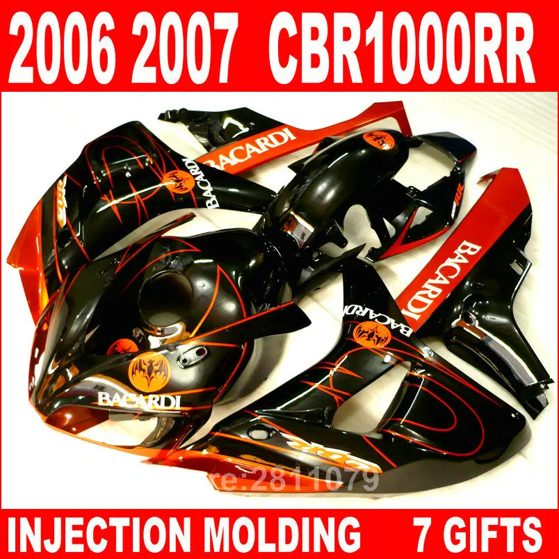 Комплект обтекателей для литья под давлением Honda CBR1000RR 06 07 красный черный